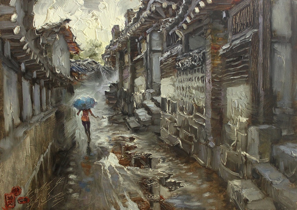 雨天街景－崔仁国