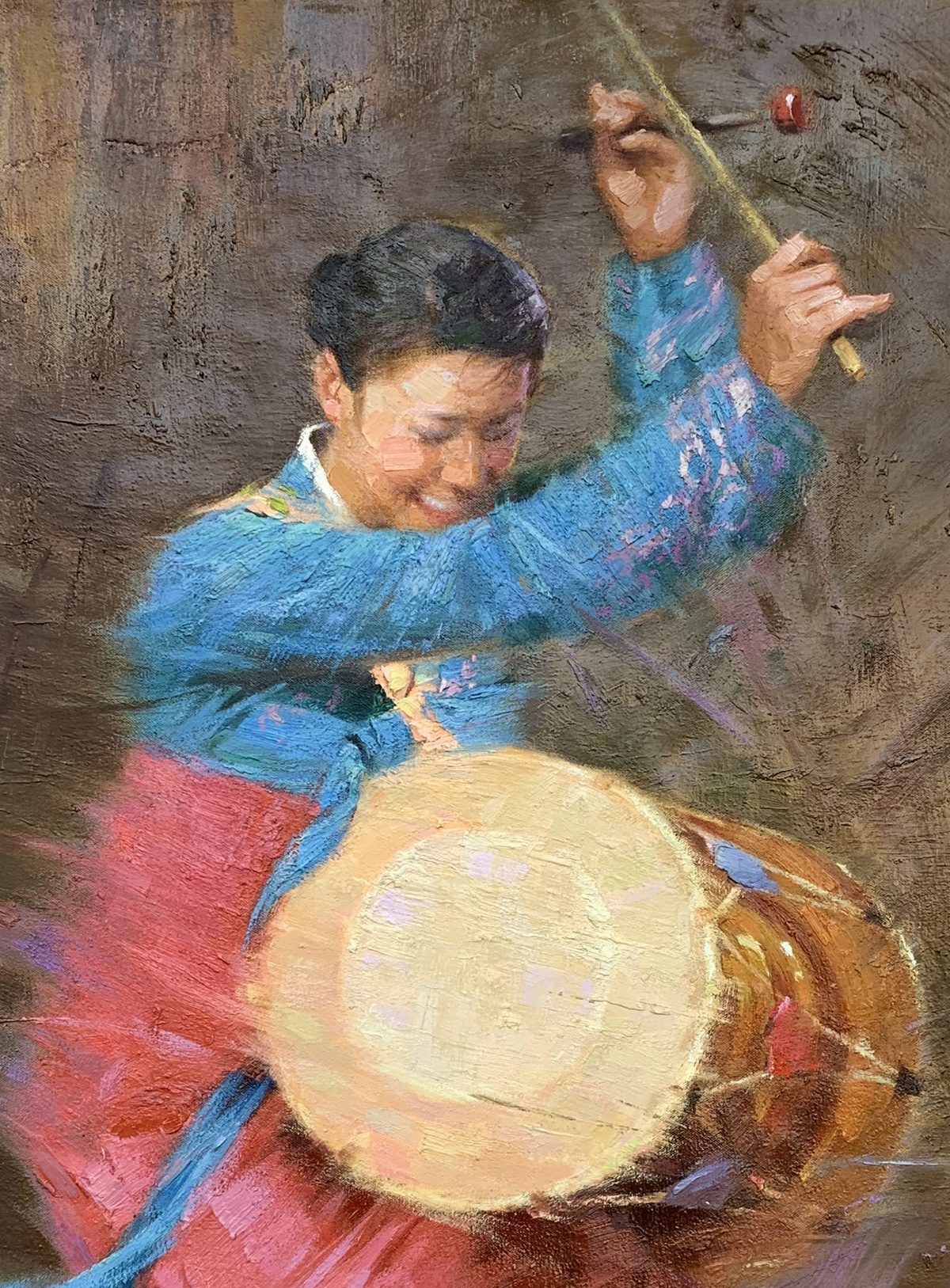 长鼓舞女－李正哲“画说阿里郎”馆藏作品
