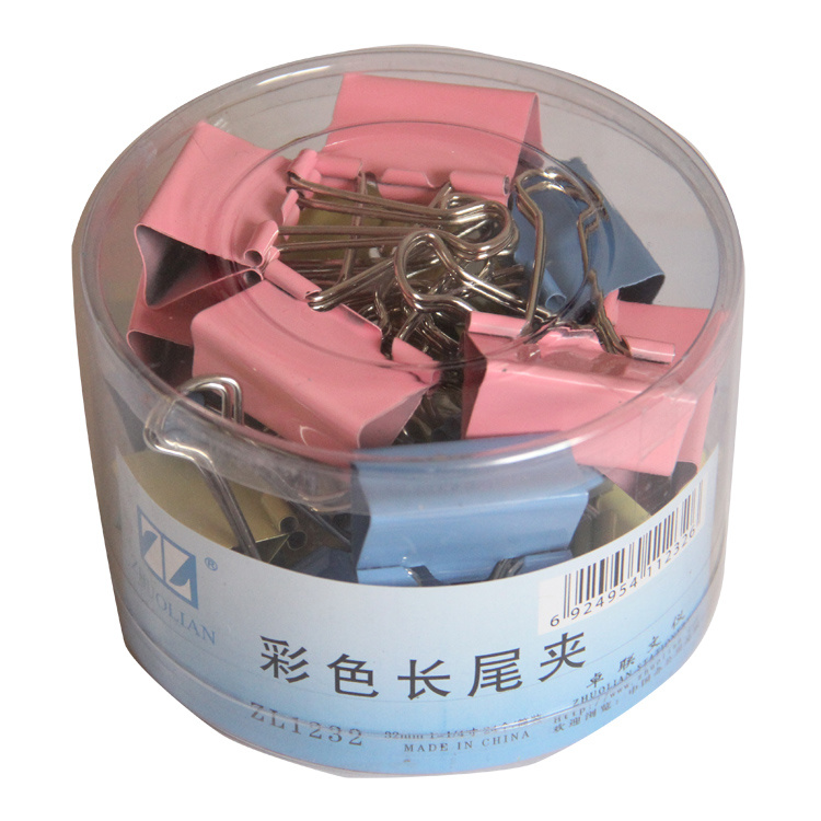 32mm 長尾（wěi）夾（彩色） 1-1/4寸 24個/筒裝