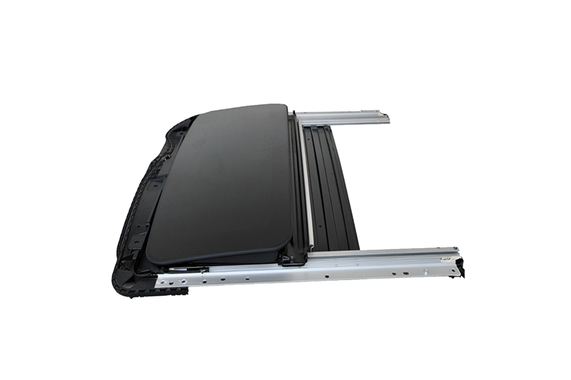 Single piece glass - bottom mounted built-in sunroof
