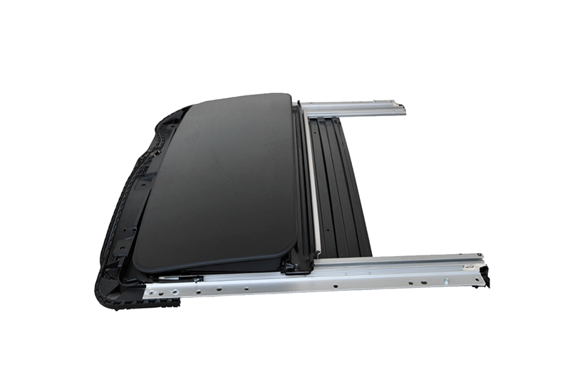 Single piece glass - bottom mounted built-in sunroof