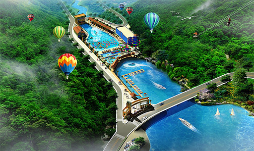 Sichuan Guangyuan Tourist Resort, covering an area of 30 acres, is a comprehensive small tourist resort integrating ecological resort hotels, water parks, yacht clubs and so on. The water park project includes a paddling pool, a wave pool, and an open spiral slide.