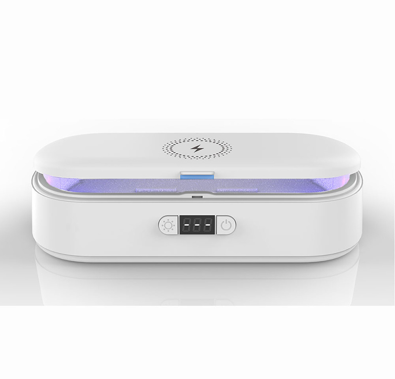 UV Mask Cell Phone Sanitizer With Mirror and Wireless Charging Uv Light Sterilizer Box