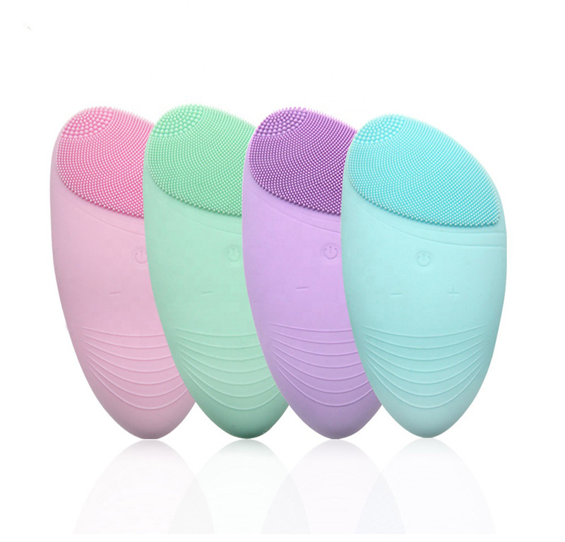 IPX7 Waterproof rechargeable Electric Sonic Silicone Facial Cleansing Brush Deeply Cleaning cleanser brush
