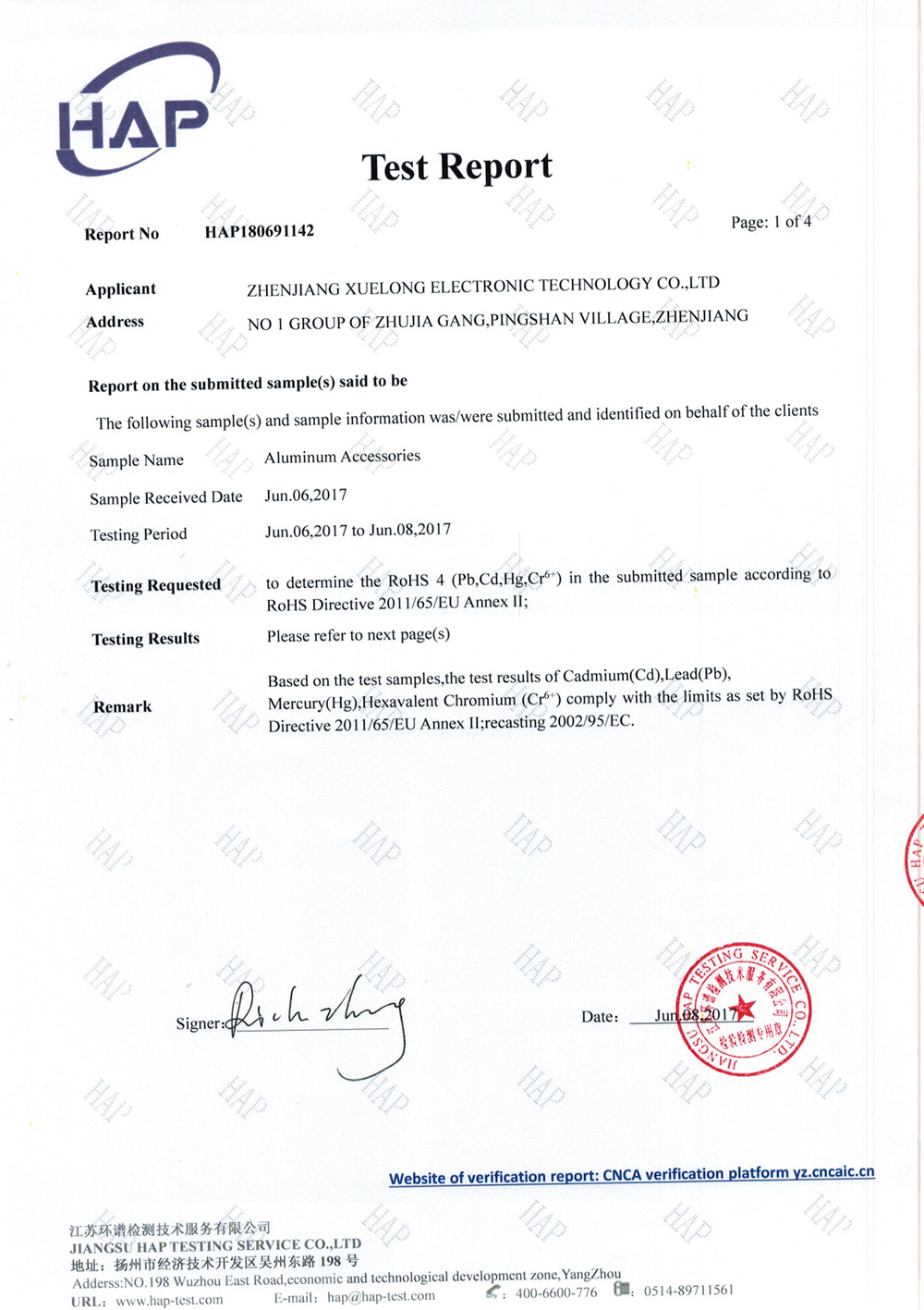 ROHS test report