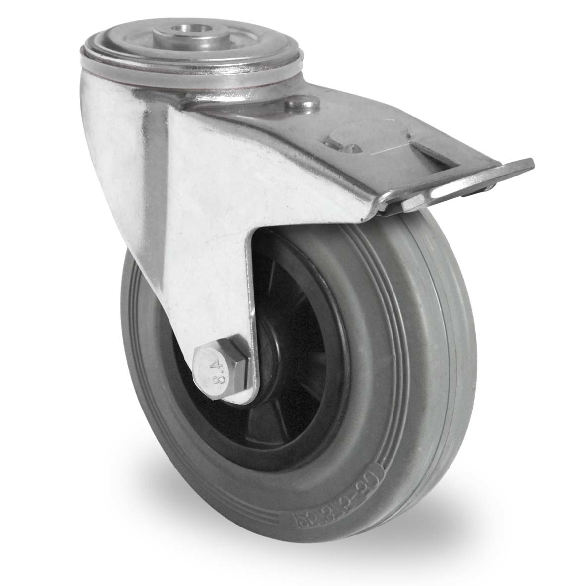 125 hollow brake needle roller plastic core gray rubber wheel