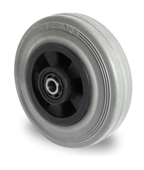 125 needle roller plastic core gray rubber wheel single wheel