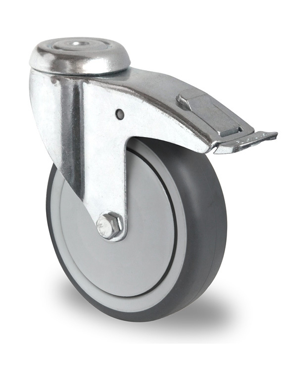100mm bolt hole with brake TPR castor 100mm bolt hole with brake TPR castor