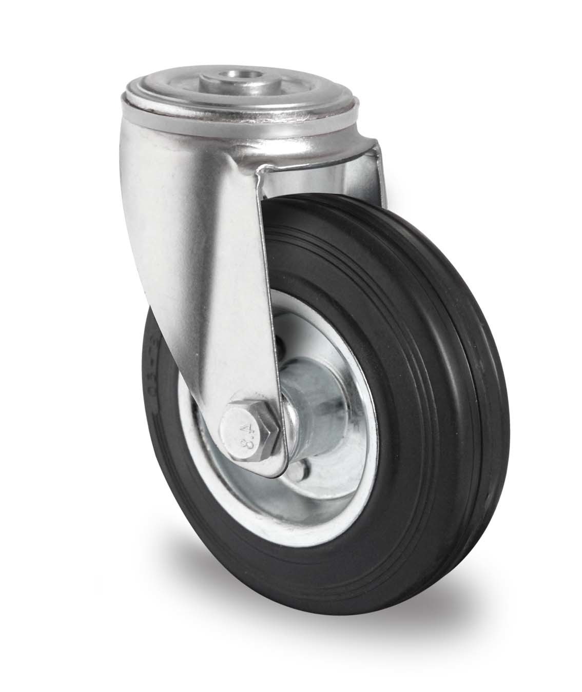125 hollow movable roller core black rubber wheel