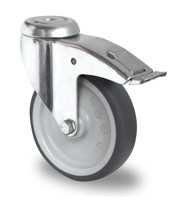125mm bolt hole with brake TPR castor 125mm bolt hole with brake TPR castor