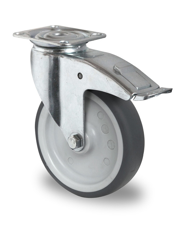 100 flat bottom brake straight through TPR wheel