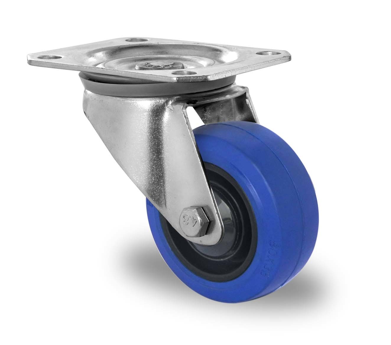 80mm swivel elastic rubber wheel