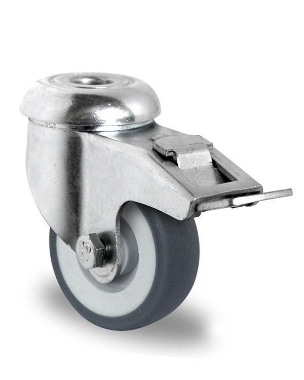 50mm bolt hole with brake TPR castor 50mm bolt hole with brake TPR castor