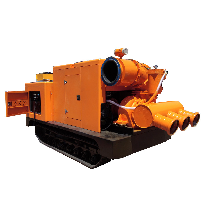Crawler pump truck