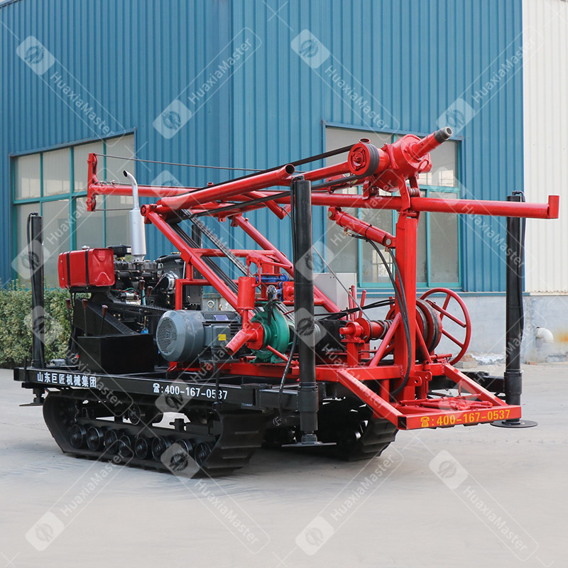 Crawler type diesel-electric dual purpose grasshopper leg water well drilling rig