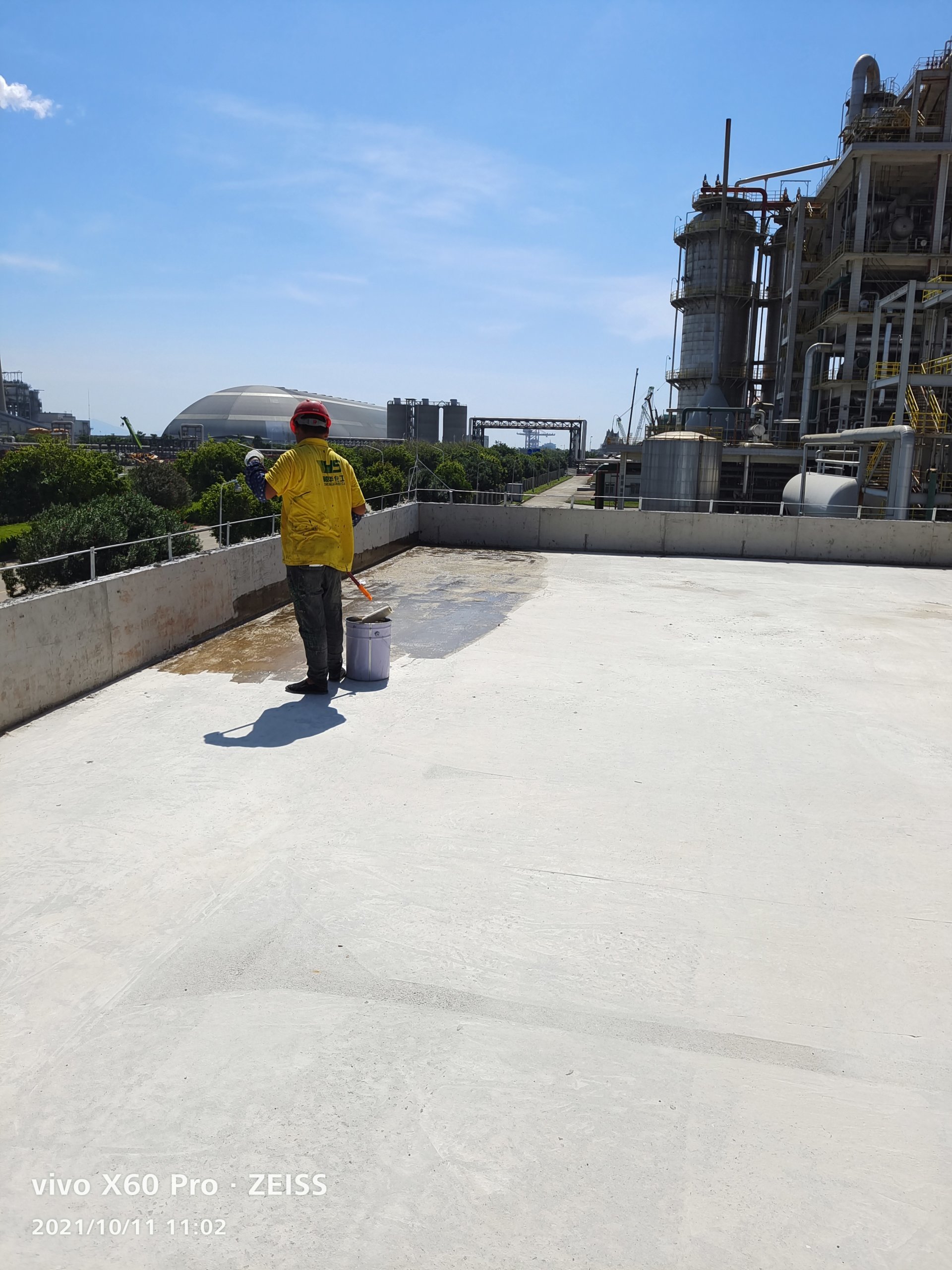 惠州忠信化工有限公司屋頂防水采用聚脲防水涂層--防水防滲漏
