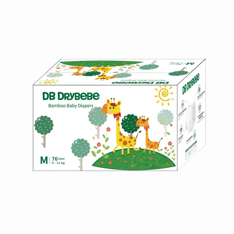 DB Drybebe Plant-based bamboo diapers in a box Medium size 76pcs