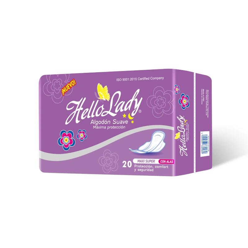 Hello Lady Hypoallergenic long pads for sensitive skin 20pcs per pack