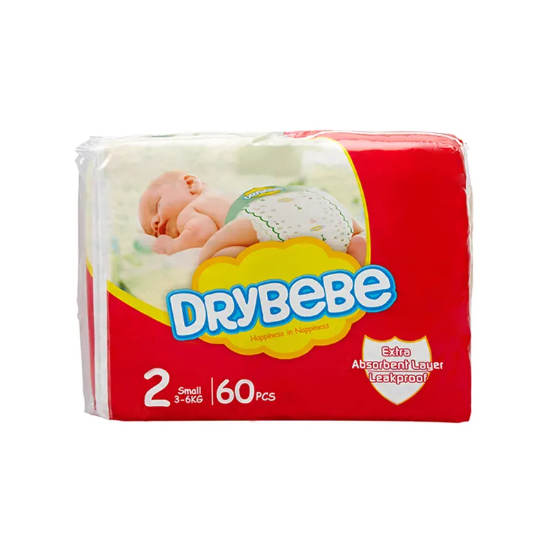 Гипоаллергенные подгузники Drybebe для малышей, размер 2 (Small), 60 шт.