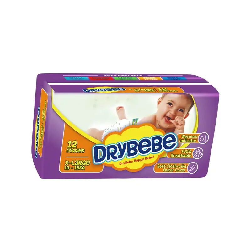 Подгузники Drybebe 5 размера с волшебной лентой, большие, 12 шт.