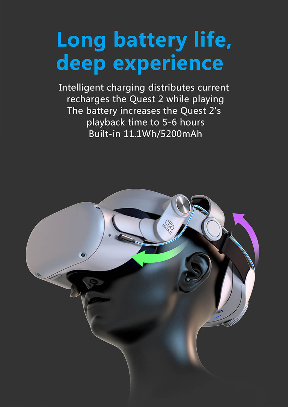 Oculus Quest 2 Adjustable Battery Head Strap-LeadingPlus-03