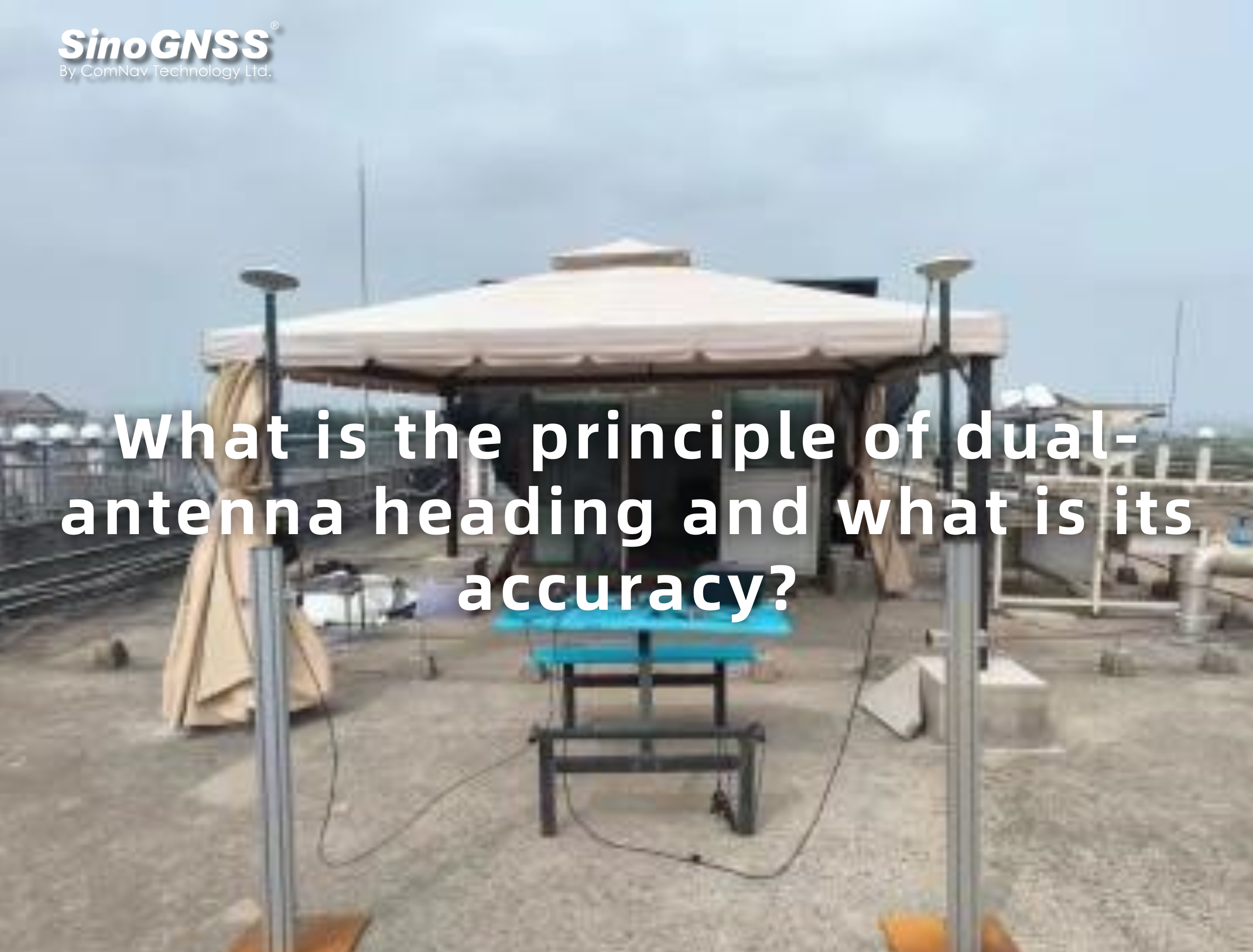 What is the principle of dual-antenna heading and what is its accuracy?