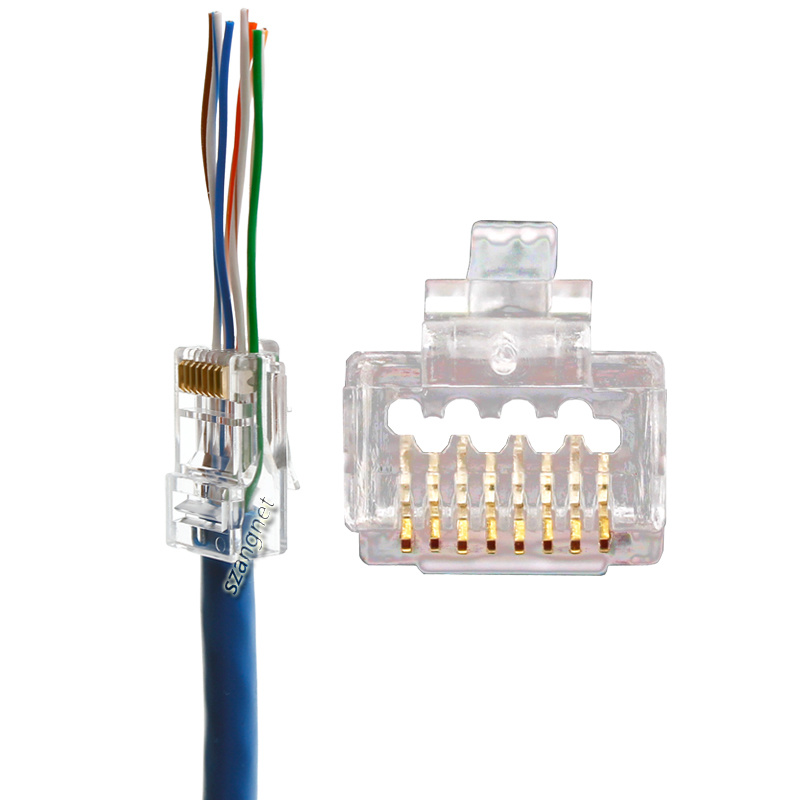 The difference between rj45 cat6 pass through connectors and CAT.6A