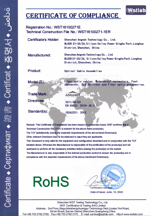 RoHs Certificate