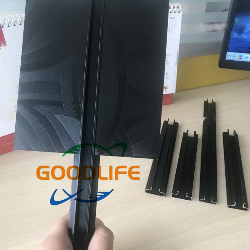 Black Aluminum bar for MDF slatwall inserts