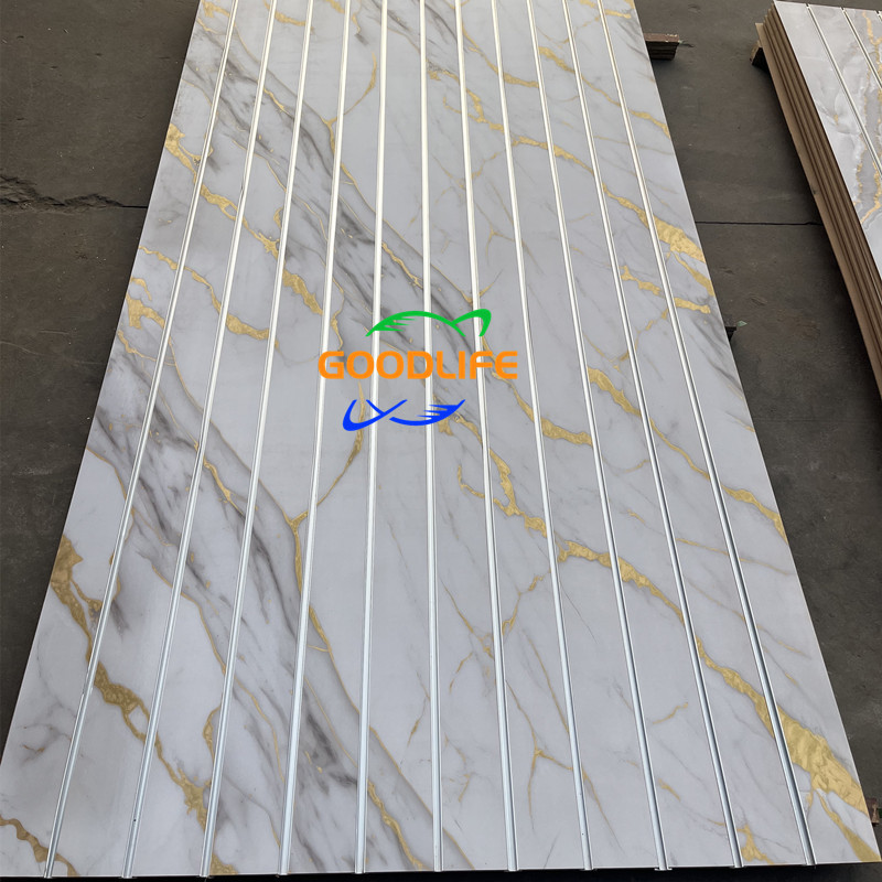 17mm Gild golden marble MDF slatwall