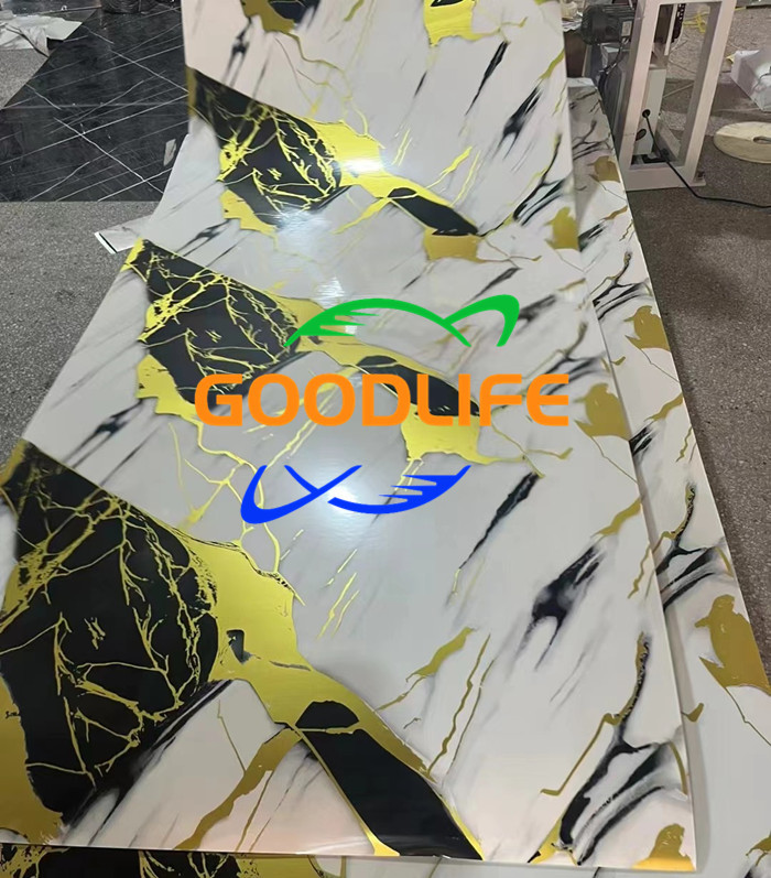 Large plate marble self-adhesive wall sticker