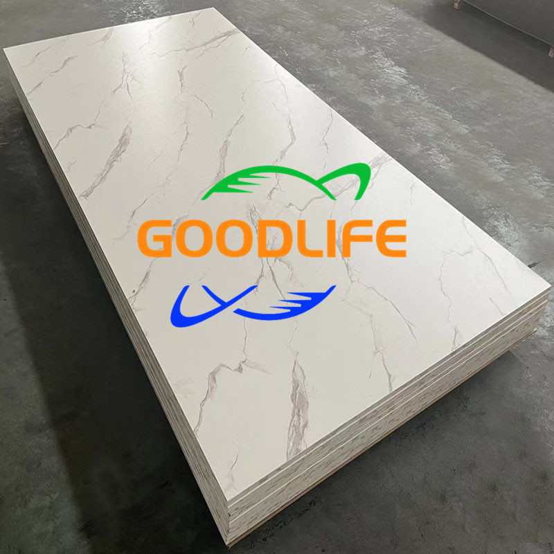 Marble color MDF/particle board/chipboard display shelf board for table top