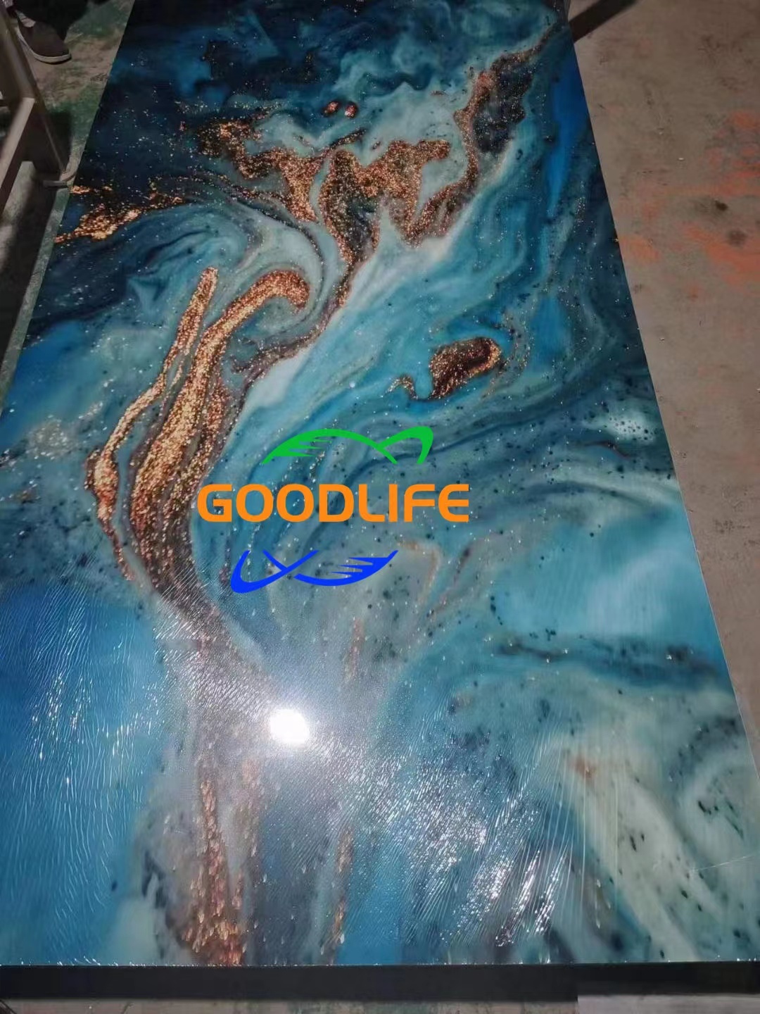 HIGH GLOSSY UV MARBLE SHEET FOR INDOOR DECORATION