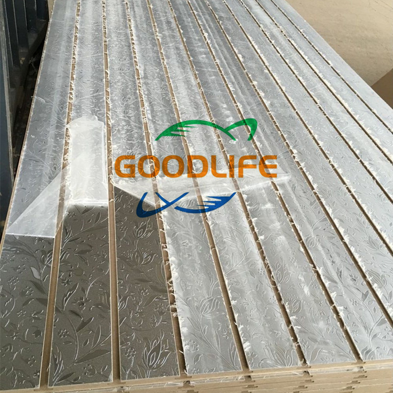 Golden Silver PVC faced mdf slatwall panel