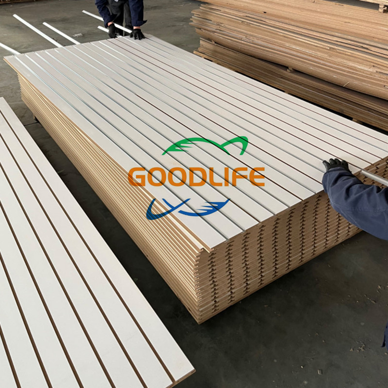 18mm 19mm CARB P2 MDF Slatwall to USA market with 15+2 slots