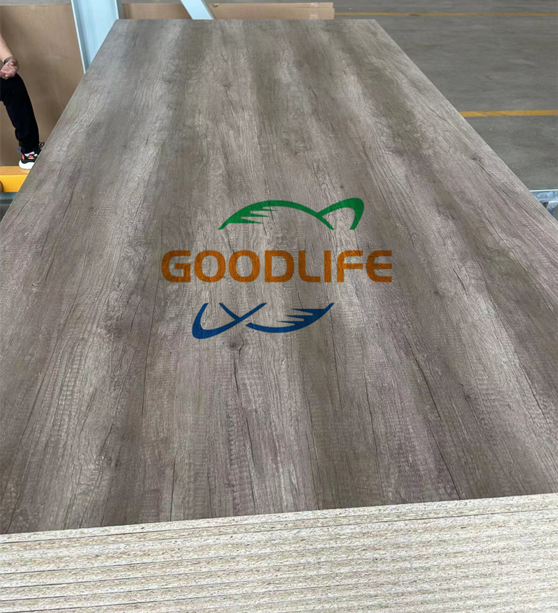 Woodgrain melamine particle board for furniture making