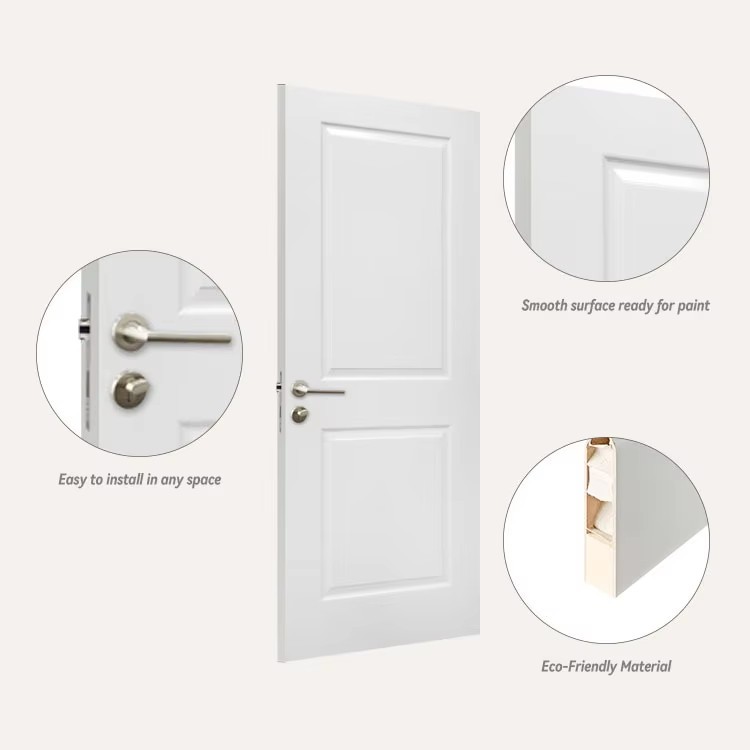 2panels white prime paint moulded doors/pre-prime moulded doors