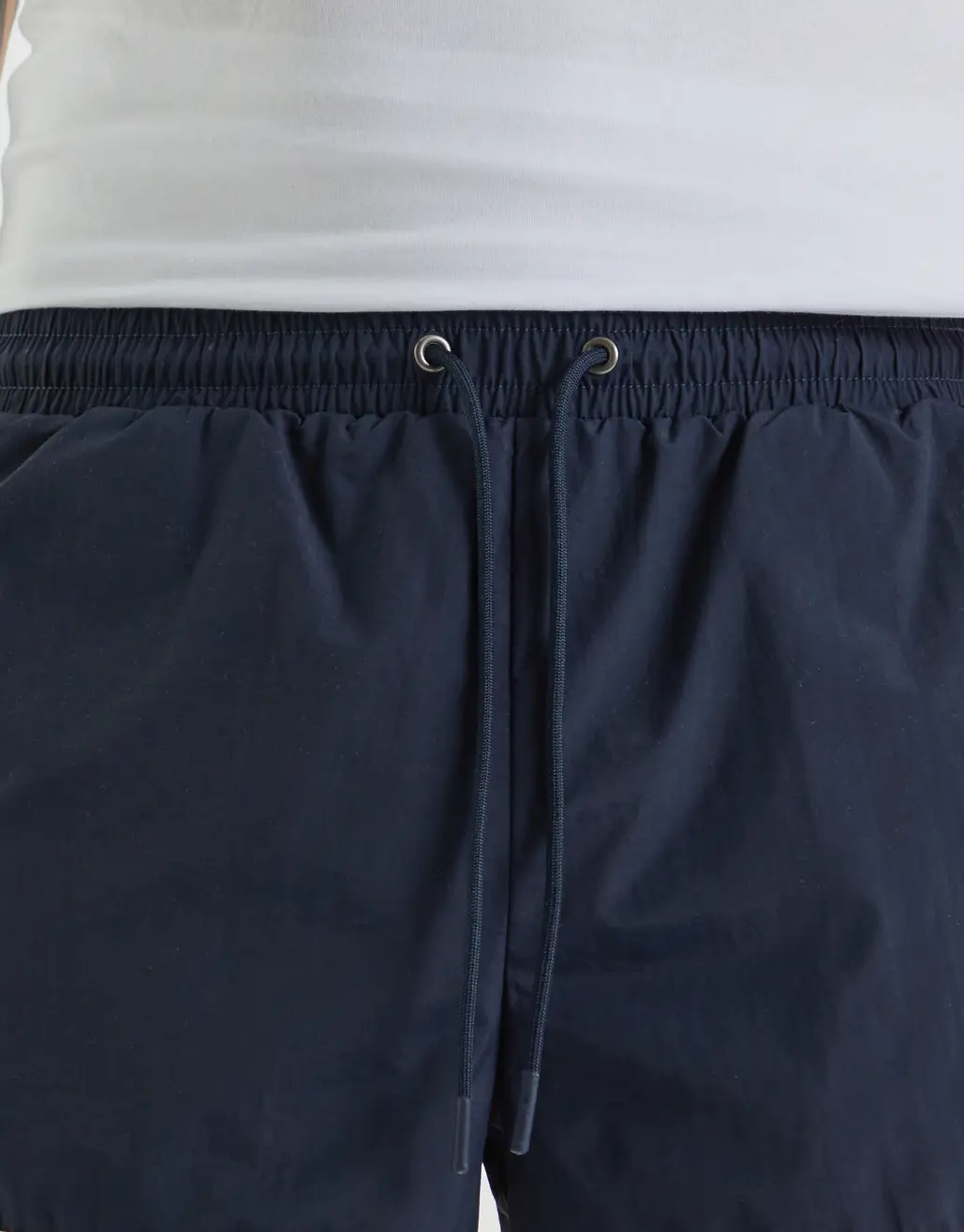 Navy Swim Shorts Mens Elastic Waist Shorts