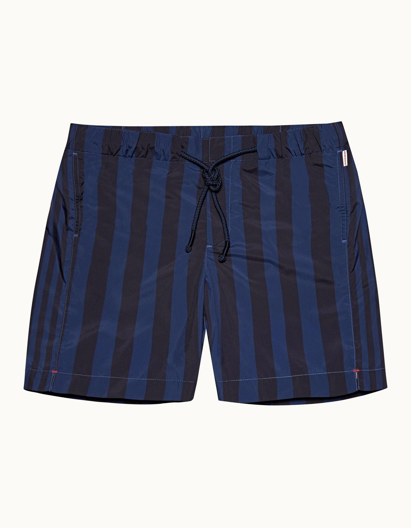 Dark Sapphire Mix Stripe Drawcord Mid-Length Swim Shorts