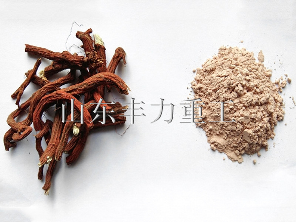 丹參粉碎后對(duì)比