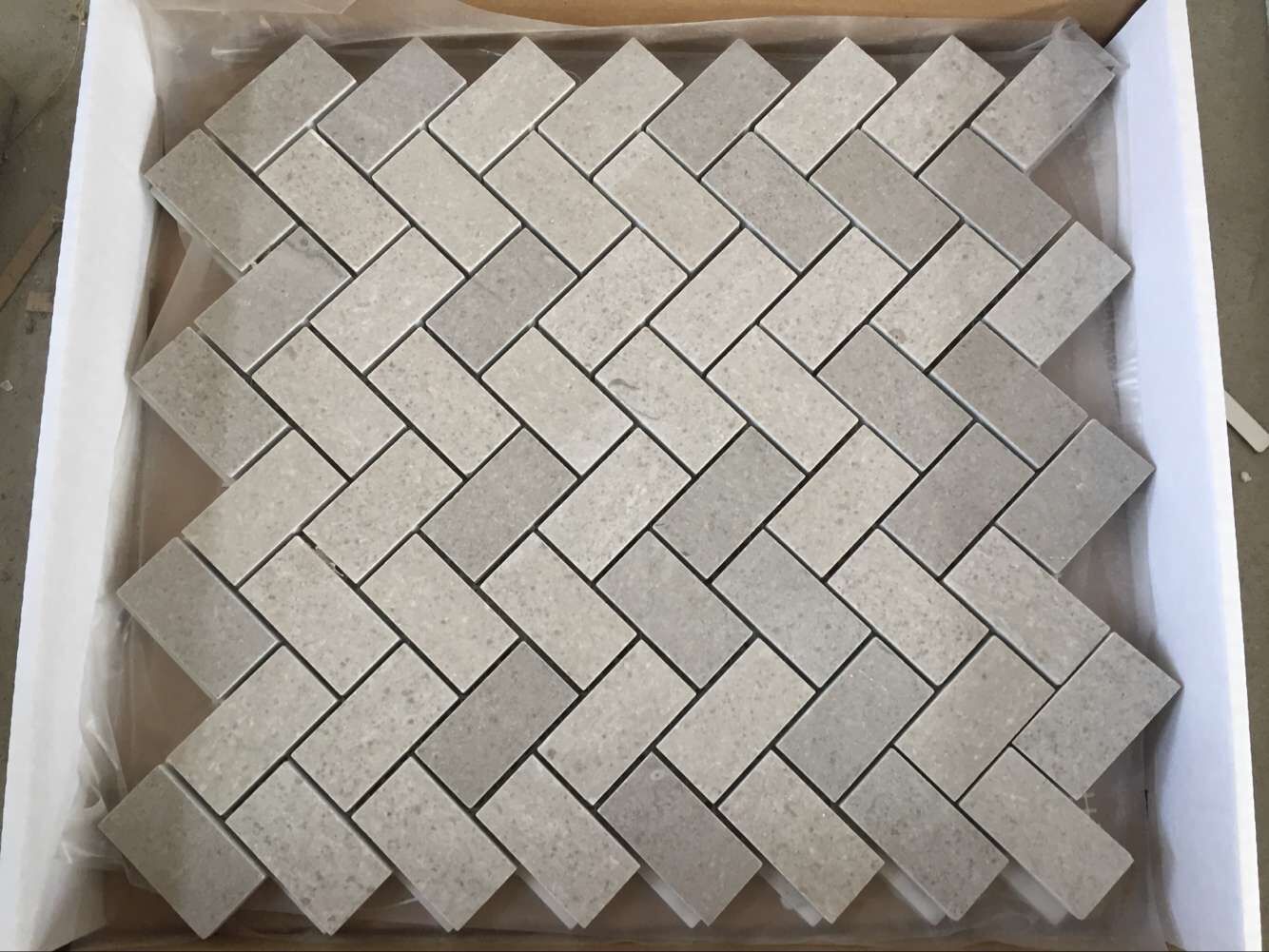 cinderella grey herringbone mosaic