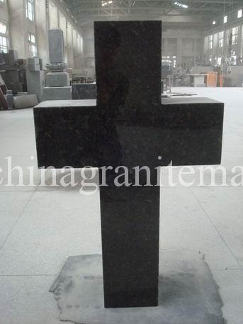 China Black Granite Headstone Cross Headstone, Black Granite Monument