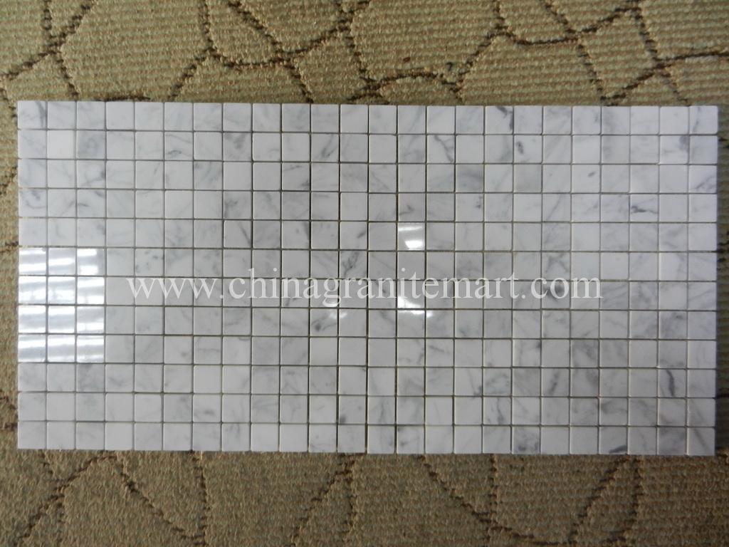 carrara white square mosaic