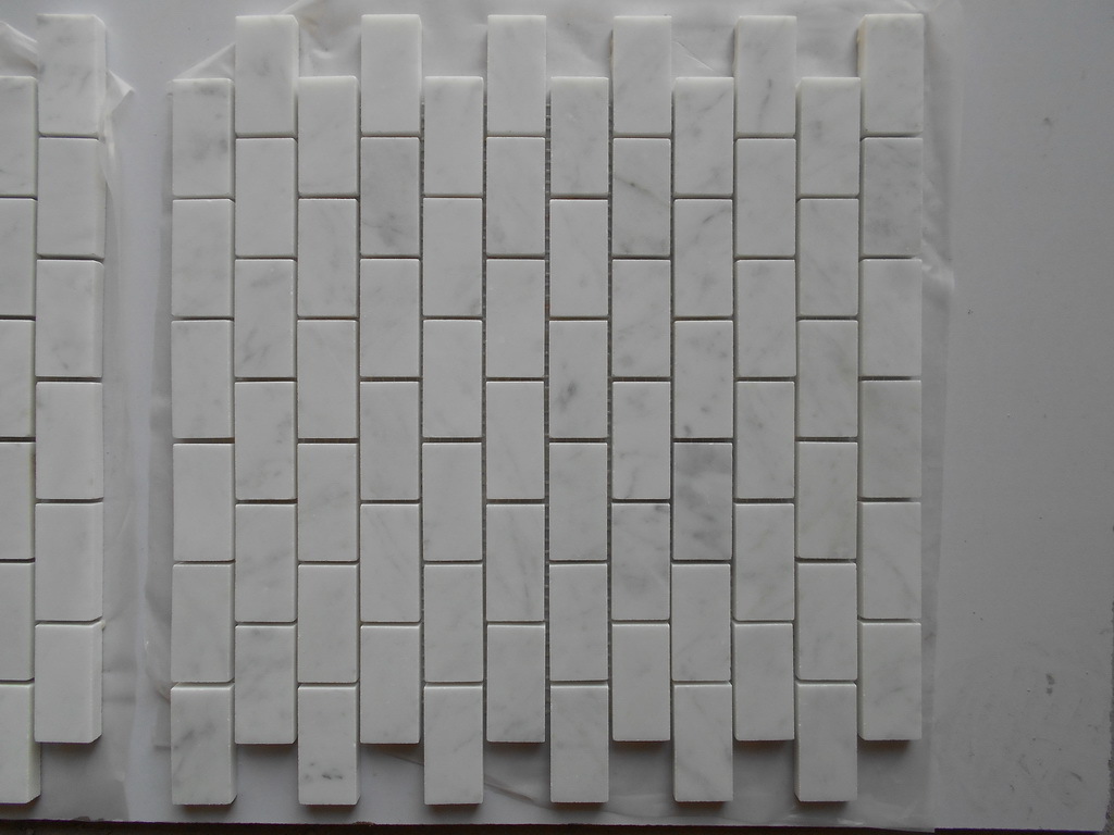 carrara white 2.5x5cm brick