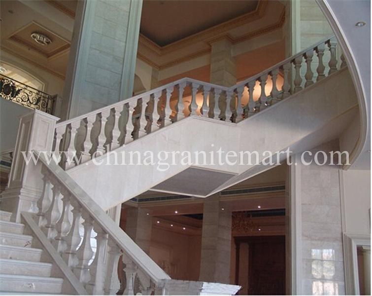 Beige custom design marble railings & balusters