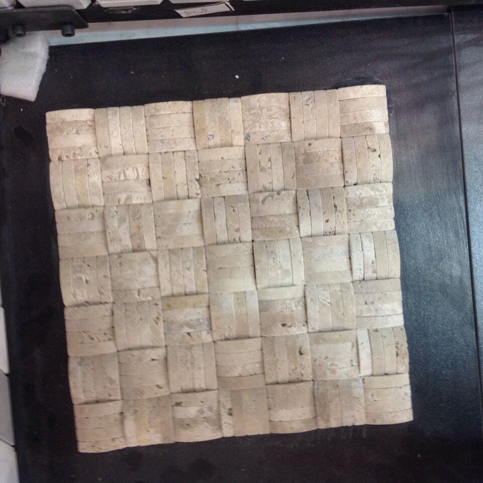 beige travertine arch mosaic
