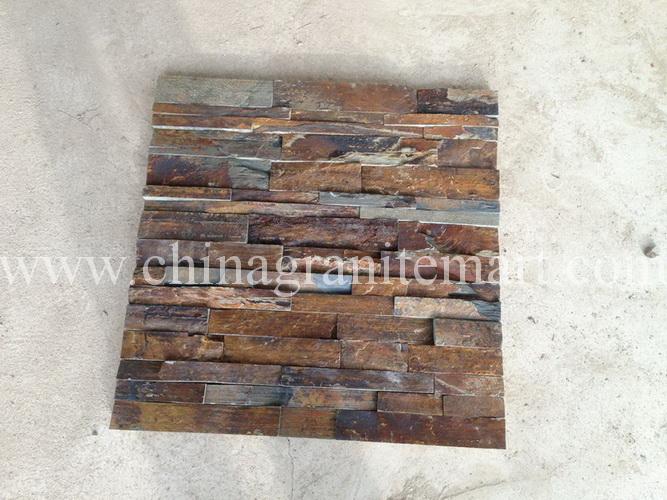 Dark Rusty Slate Ledgestone Wall Cadding