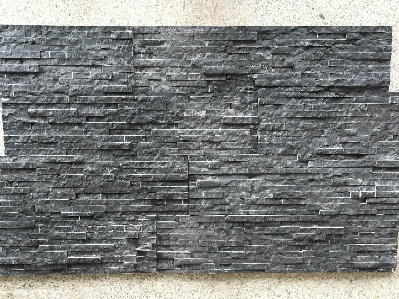 Black Marble Stacked Stone HCU-048