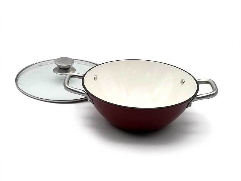 Durable cast iron Sauce pan 4 Qt with glass lid