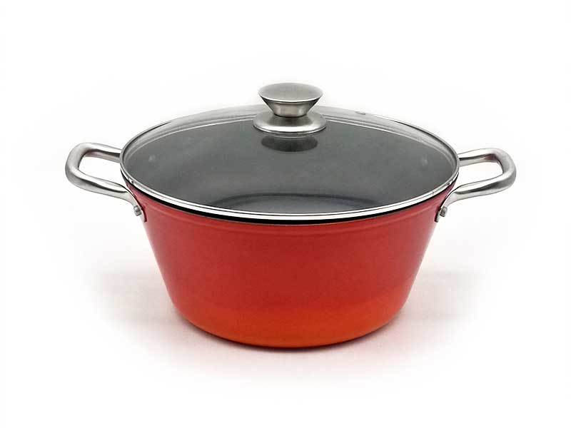 Gradient colorful Enamel Dutch Oven With Cool Down Handles